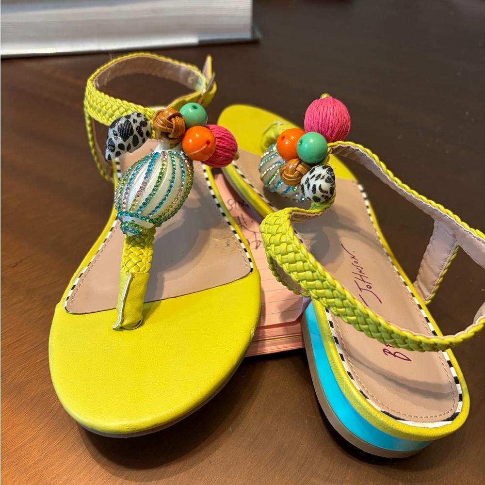 Super Fun Betsy Johnson Beaded Sandals - Picture 2 of 5